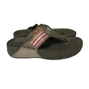 FitFlop WalkStar Bronze Toe Post Sandals Size 7